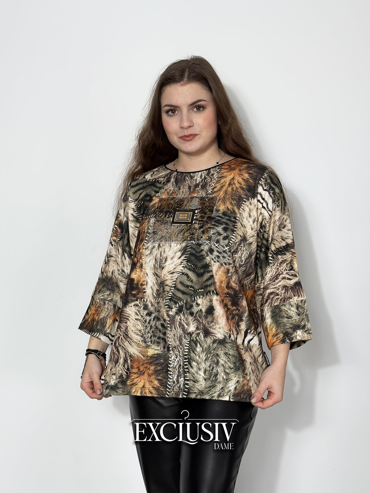 Bluza "Savage Elegance no.1" cu Animal Print Auriu